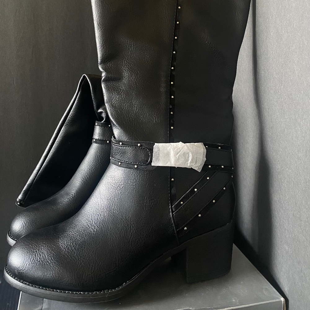 Cloud Walkers Size 11 W Black Studded Rider Boot New